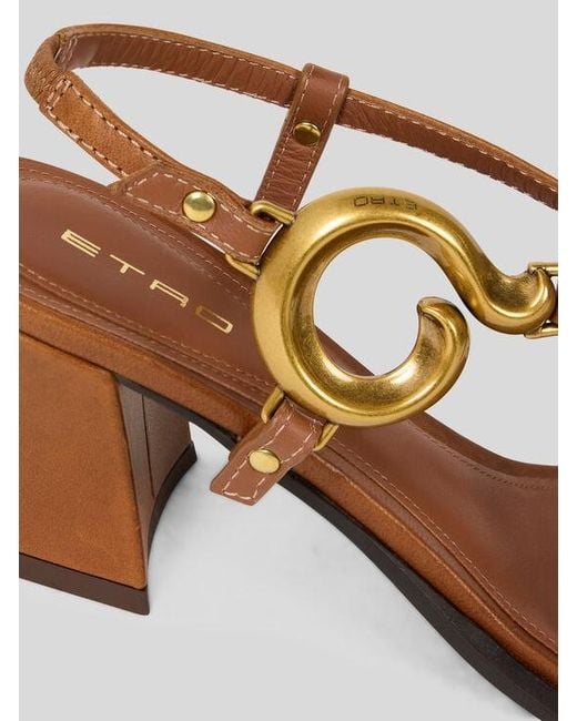 Etro Brown Sandals With Paisley Detail