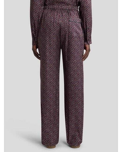 Etro Purple Trousers With Micro Paisley Motif for men