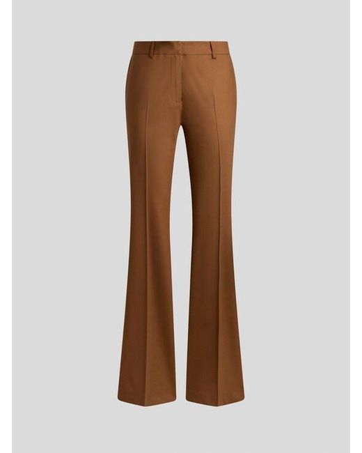 Etro Brown Bootcut Stretch Wool Trousers