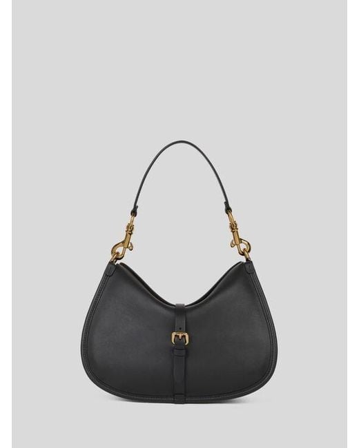 Etro Black Medium Leather Pony Bag