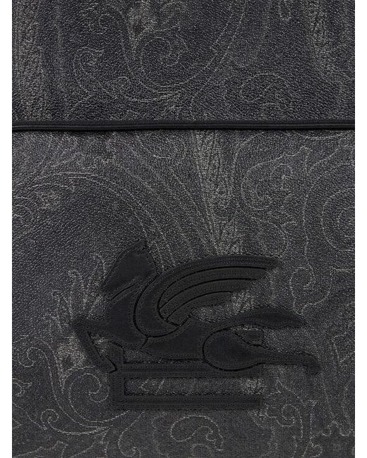 Etro Black Essential Arnica Backpack With Pegaso for men
