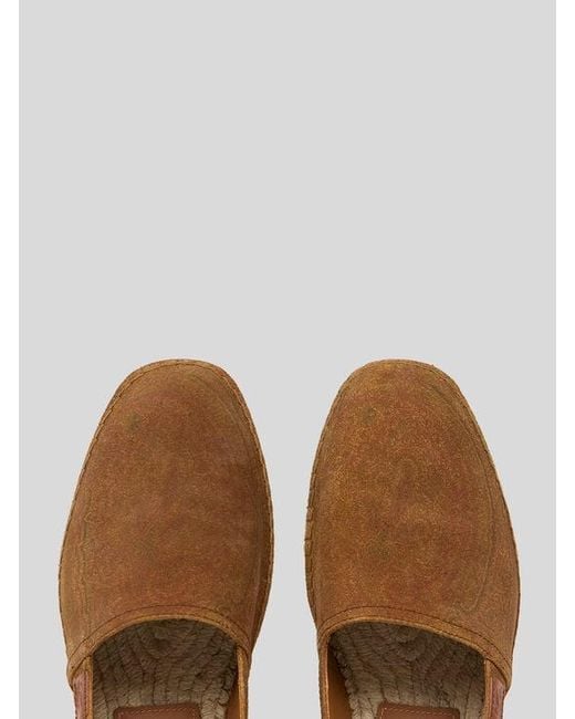 Etro Brown Suede Espadrilles With Arnica Motif for men