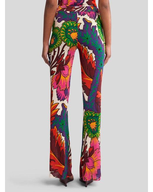 Etro Trousers With Multicoloured Floral Print