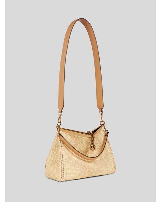 Etro Natural Medium Raffia Vela Bag