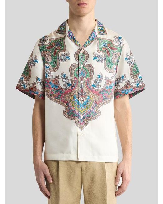 Camicia Bowling di Etro in White da Uomo