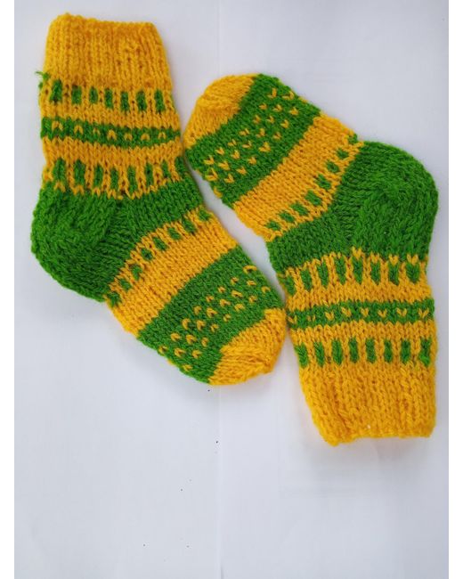 Tricoter Yellow Green Chaussettes Pour Bebe Etsy Lyst