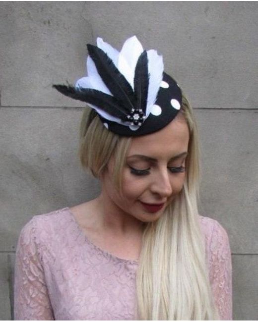 Feather Pillbox Hat Fascinator 6732 