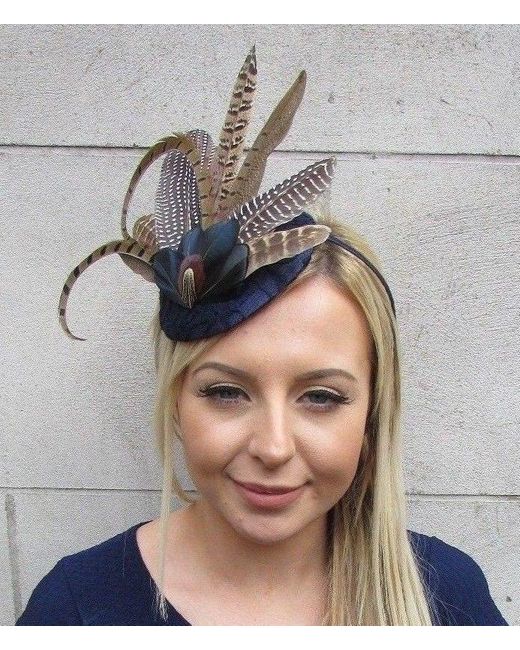 Etsy Lace Navy Blue Pheasant Statement 