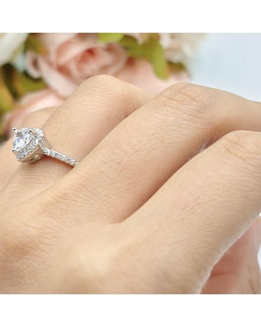 CZ round diamond engagement rings unique bridal ring band promise ring for her 925 Sterling silver emerald flower wedding rings women