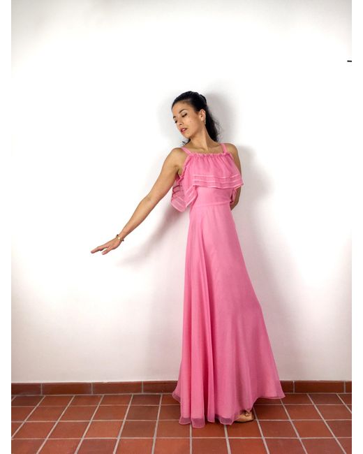 Robe De Bal Rose Bebe Des Annees 70 Synthetique Etsy En Coloris Rose Lyst
