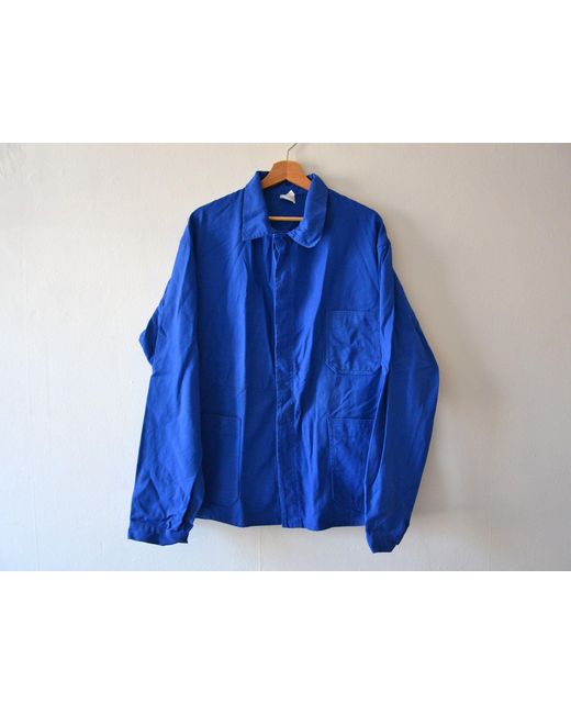 Veste De Travail Vintage Etsy En Coloris Bleu Lyst