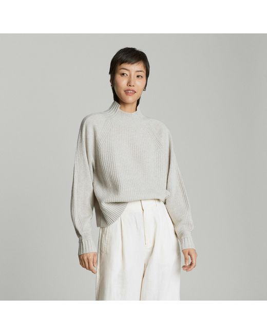 Everlane Gray Recashmere® Ribbed Turtleneck Sweater