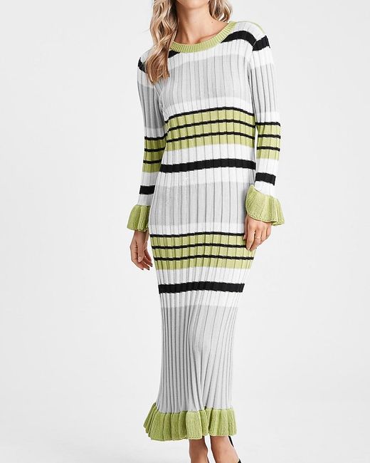 long sleeve knit midi dress