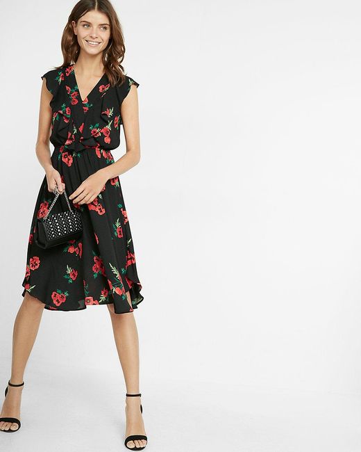 lyst express surplice lace romper in black express floral surplice ruffle midi dress in black lyst lyst express surplice lace romper in black express floral surplice ruffle midi dress in black lyst