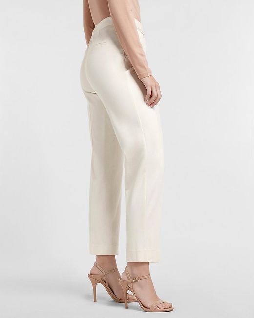 High waisted white ankle pants Outlet