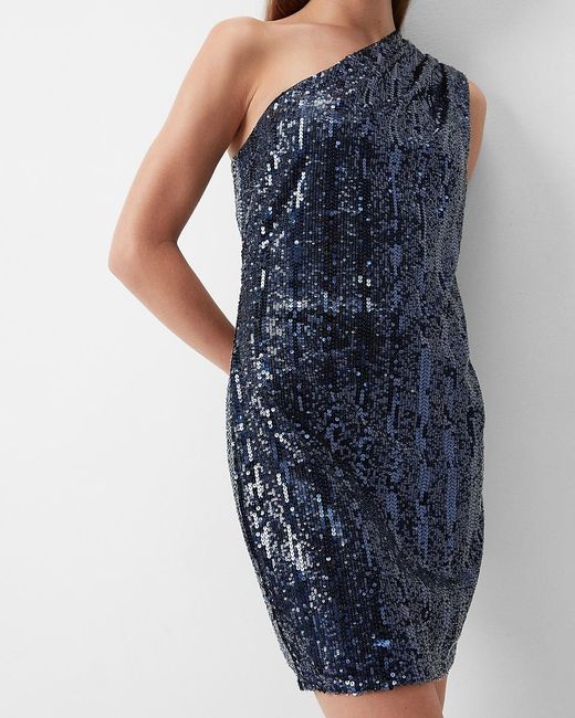 express blue sequin dress