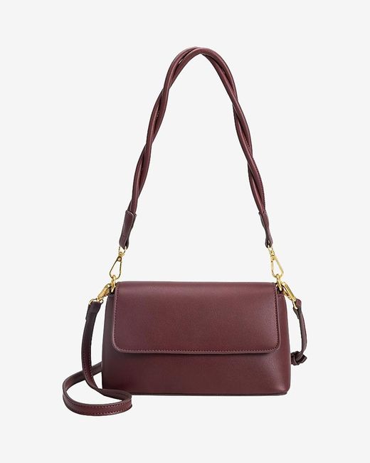 Express Melie Bianco Francesca Small Faux Leather Shoulder Bag Purple