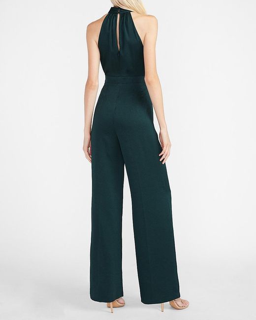 Express Satin Halter Neck Jumpsuit 