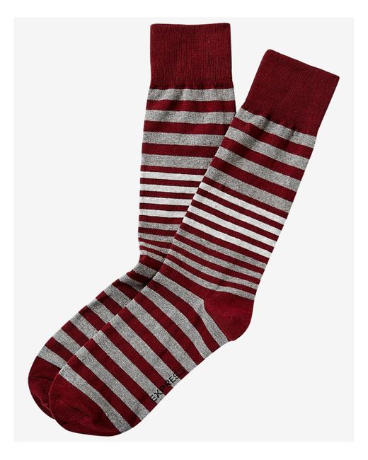 Express Stripe Print Dress Socks in Brown (MAROON) Lyst