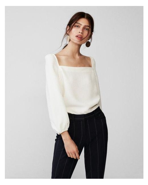 Express Square Neck Puff Sleeve Blouse 