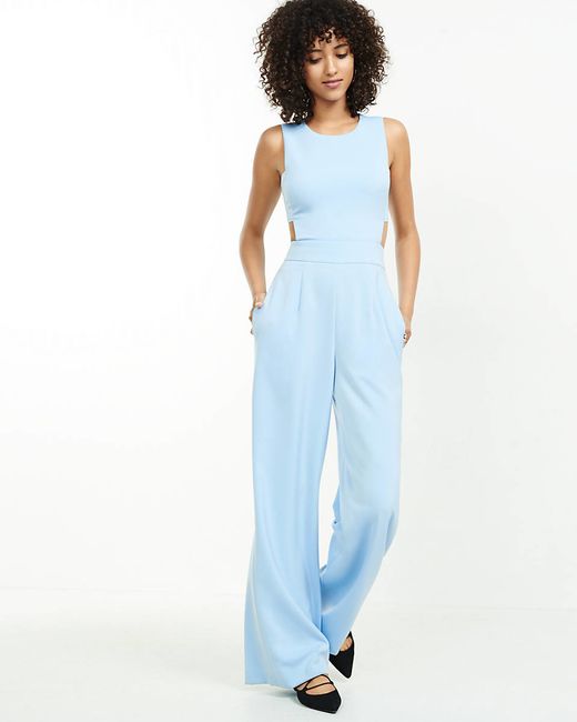 Express Synthetic Light Blue Open Back 