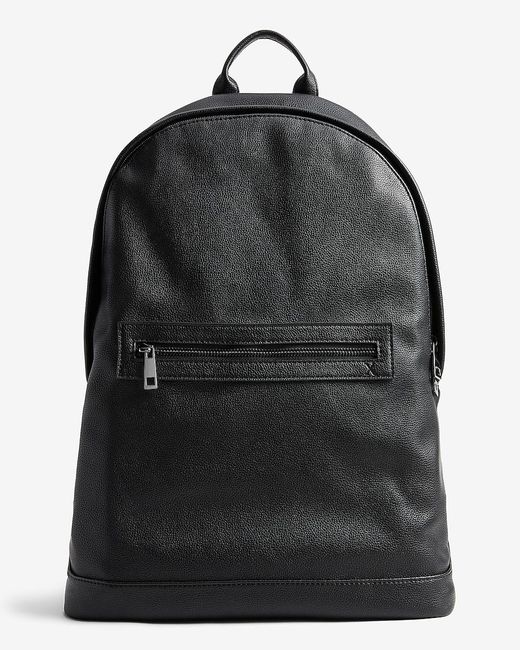 black backpack faux leather