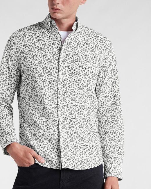 Express Slim Floral Stretch Corduroy 