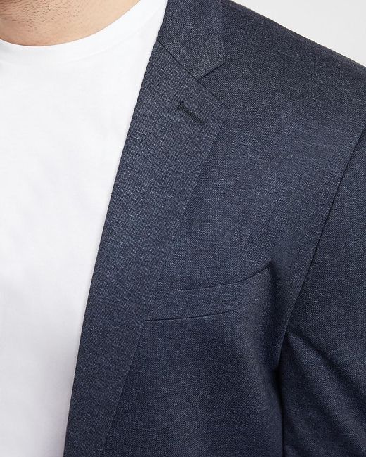 Express Slim Textured Navy Luxe Comfort Soft Suit Jacket Blue 38 for Men |  Lyst