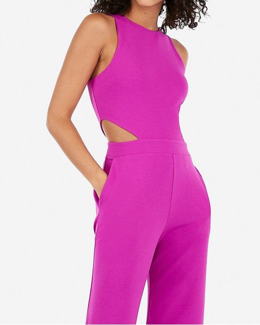 Express Cut-out Side Jumpsuit Pink | Lyst