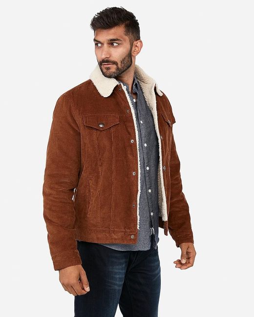 Sherpa Trucker Jacket Brown 