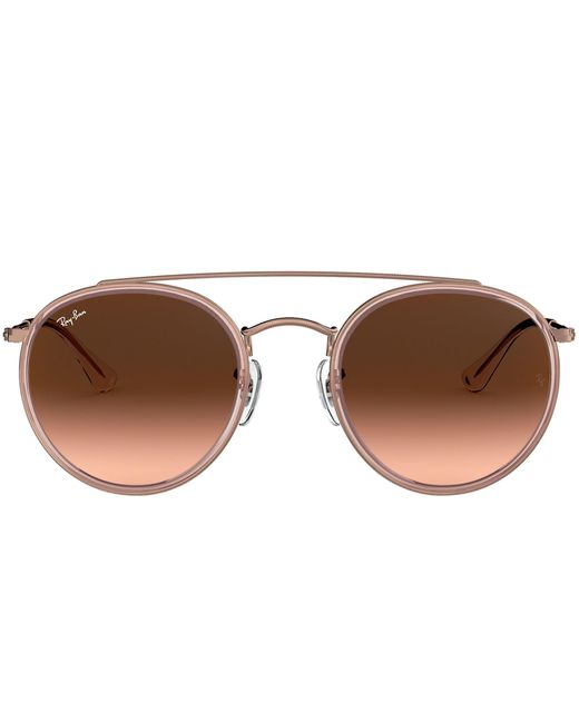 Ray-Ban Round Double Bridge Rb3647n Pink Bronze in Black - Lyst