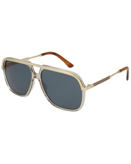 Gucci GG0200S Gold Brown And Blue | Lyst UK