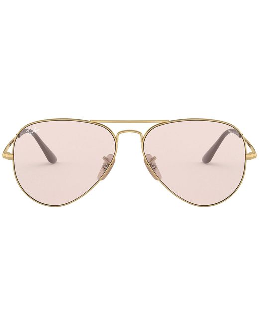 Ray-Ban Aviator Solid Evolve Rb3689 Gold in Black | Lyst