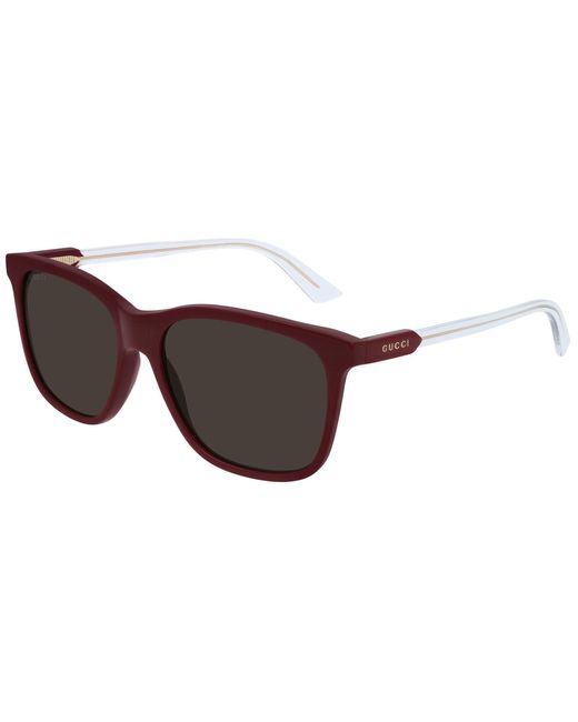 Gucci GG0495S Shiny Burgundy And Dark Brown in Black | Lyst