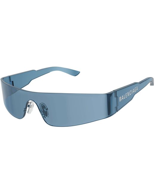 balenciaga mirrored rimless wrap sunglasses