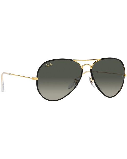 Ray-Ban Aviator Full Color Rb3025jm 919671 Black On Legend Gold | Lyst