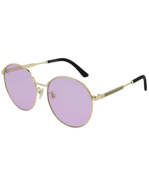 Gucci GG0206SK Shiny Gold And Lilac in Black | Lyst