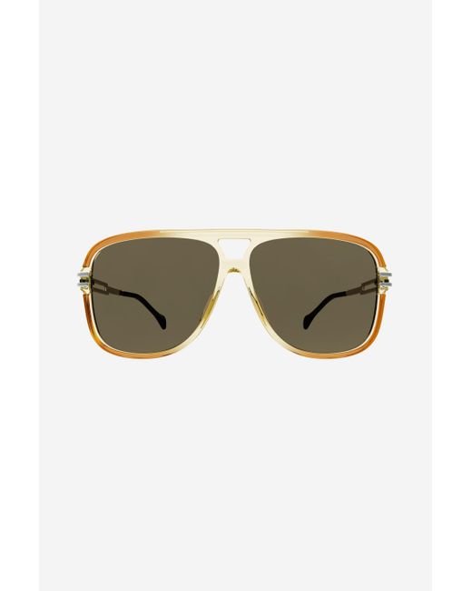 Gucci Oversize Caravan Shape Sunglasses in Brown for Men | Lyst