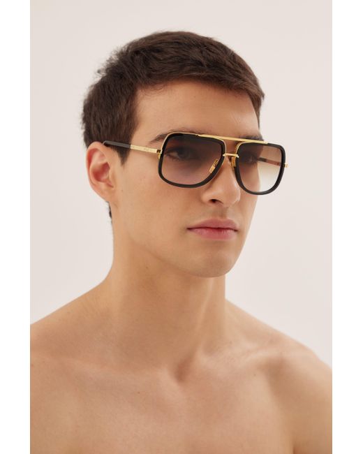Dita Eyewear Mach-one Black And Gold Caravan Sunglasses in Brown