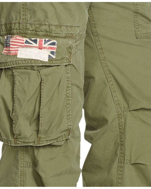 Denim & Supply Ralph Lauren Green Jersey-Lined Cargo Pant for men