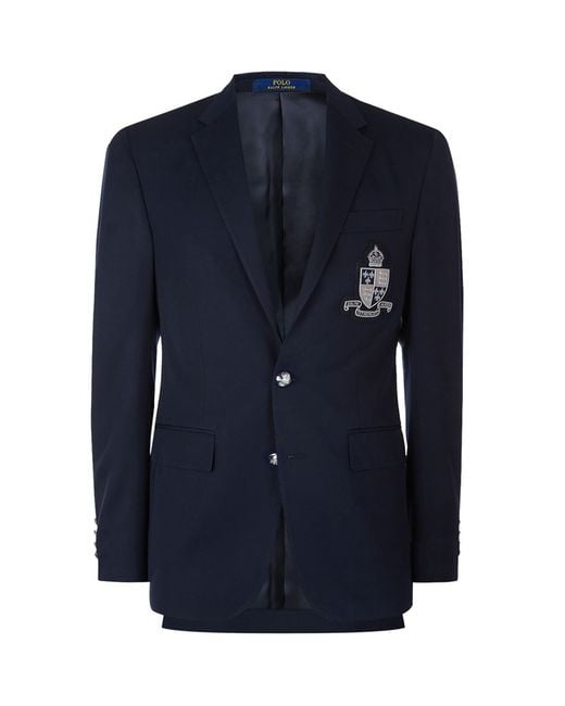 Polo Ralph Lauren Blue Polo Crest Wool Blazer for men