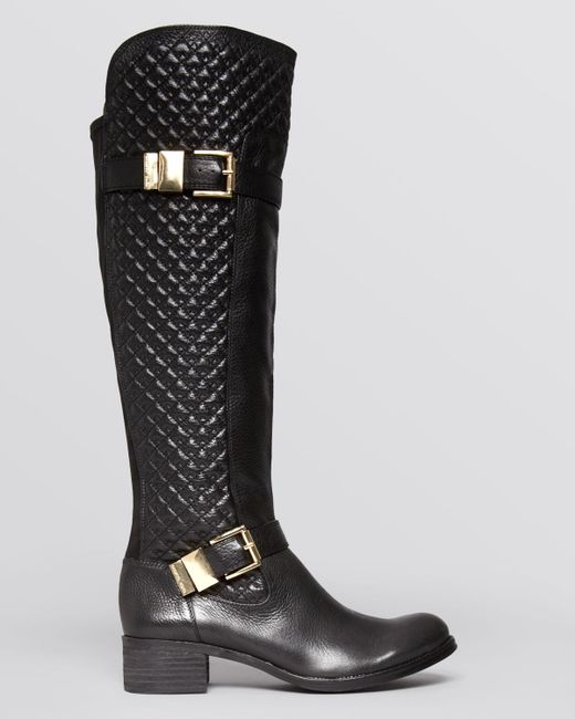 vince camuto quilted boots black