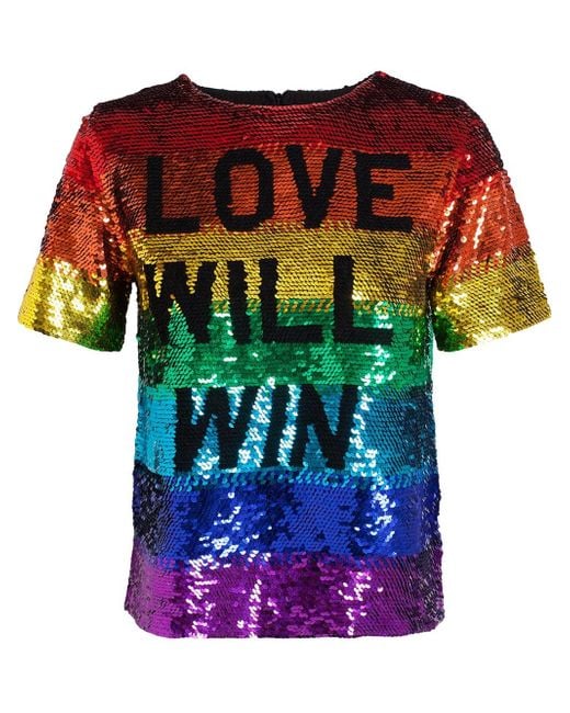 Ashish Multicolor 'Love Will Win' Sequinned Top