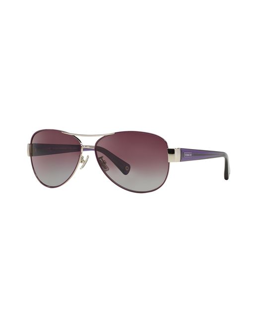 COACH Purple Kristina Aviator Sunglasses