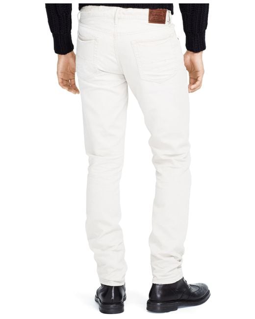 Polo ralph lauren Varick Slim-straight Corduroy Pants in White for Men ...