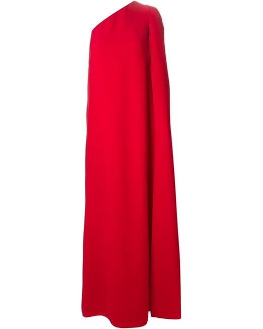 Valentino Red One Shoulder Evening Gown