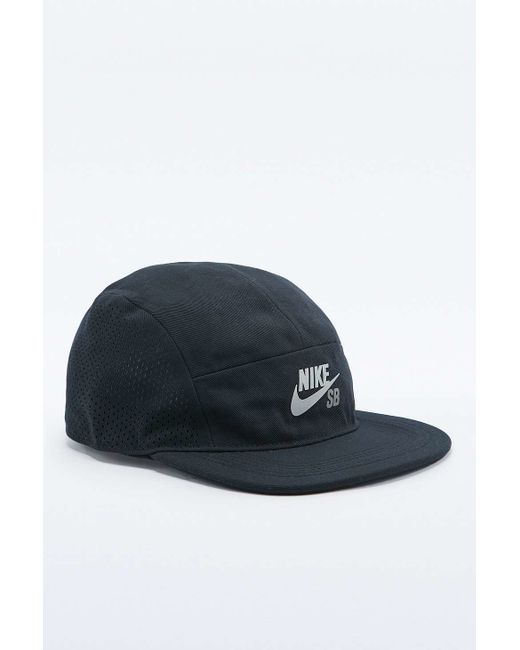 Nike 5 Panel Perforated Black Cap for men