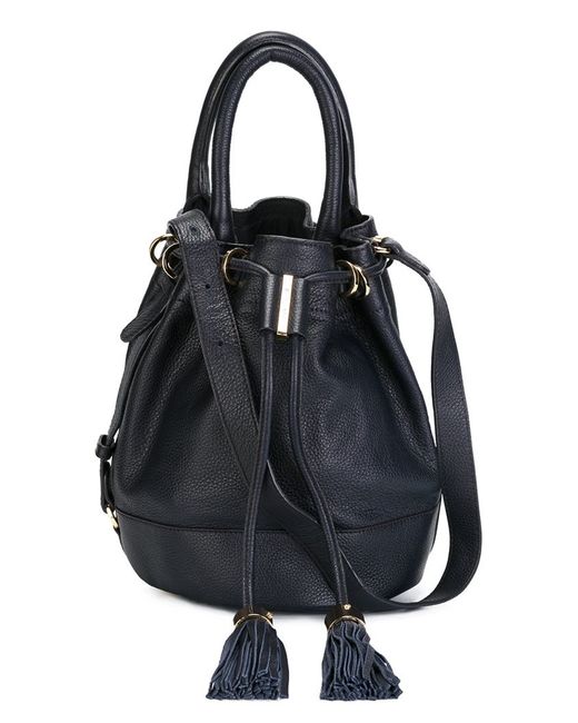 See By Chloé Blue Vicki Leather Bucket Bag