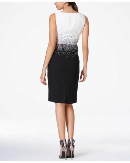 calvin klein black and white dress Striped Sheath 12 Ponte Knit Lined Sleeveless From timelessly elegant stainless steel bracelets and beautiful rose gold hoop earrings to long pendant necklaces and stackable rings Calvin Klein Black & White