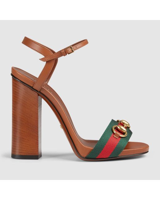 Gucci Brown Leather T-strap Sandal